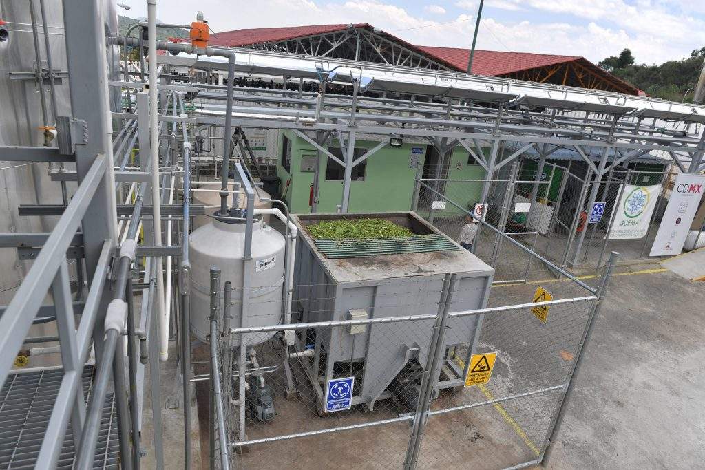 View of an organic waste processing plant for nopals in Milpa Alta borough, Mexico City